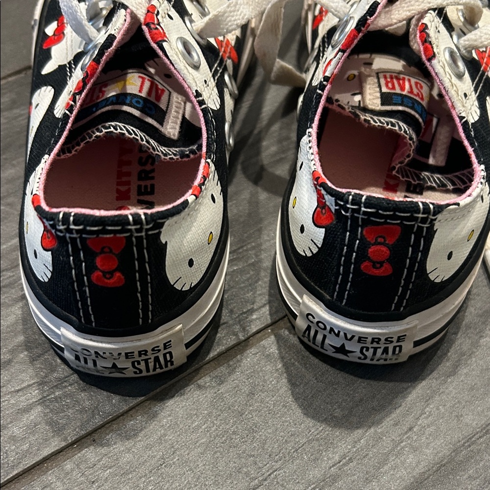 Converse Kids Black Hello Kitty Low Top Sneakers with Red Accents - Picture 4 of 5